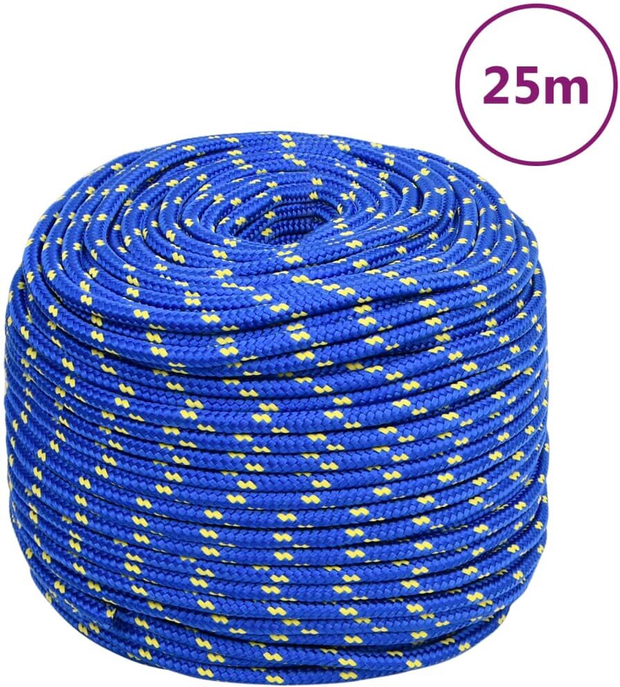 vidaXL Cuerda de barco polipropileno azul 10 mm 25 m