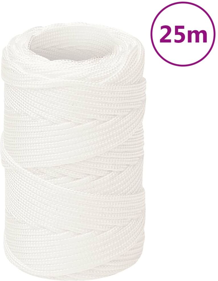 vidaXL Cuerda de barco polipropileno blanco intenso 2 mm 25 m