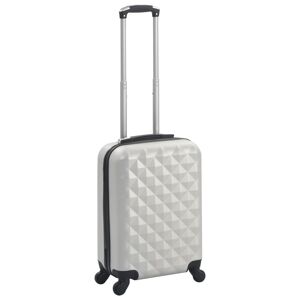 vidaXL Maleta con ruedas trolley rígida plateada brillante ABS