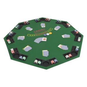 vidaXL Superficie de póker plegable en 2 para 8 jugadores octogonal