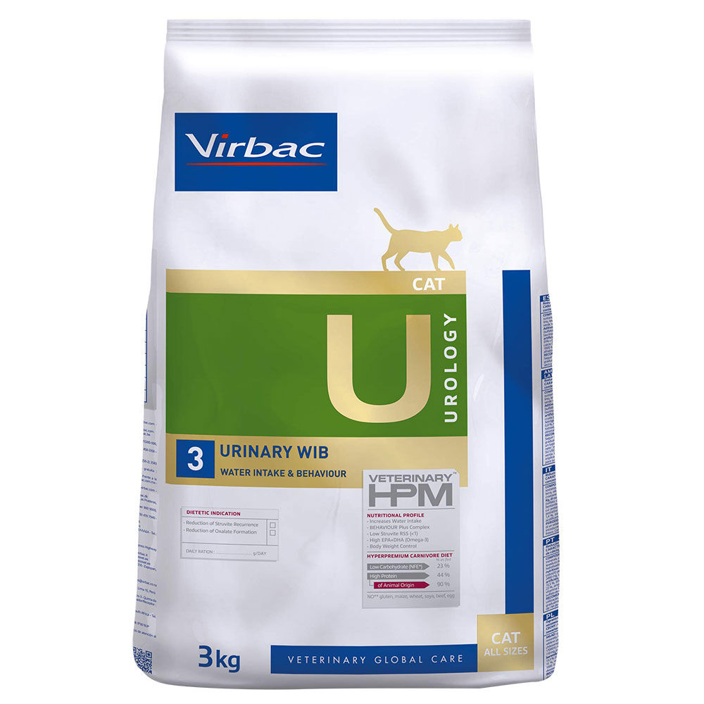 Virbac Veterinary HPM Urology Water Intake & Behaviour U3 para gatos - 3 kg