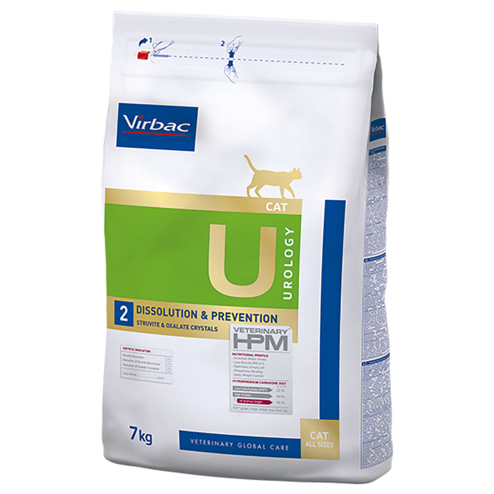 Virbac U2 Veterinary HPM Urology Dissolution & Prevention para gatos Pack %: 2 x 7 kg