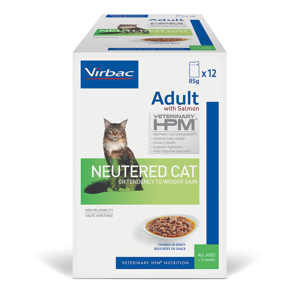 Virbac Veterinary HPM Cat Adult Neutered en sobres para gatos - Pack % - 24 x 85 g