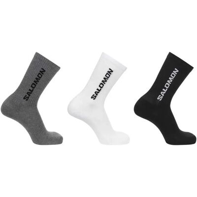 Salomon Calcetines Crew Everyday 3 Pares Black / White / Med Green EU 42-44 Salomon Calcetines Crew Everyday 3 Pares Black / White / Med Green EU 42-44