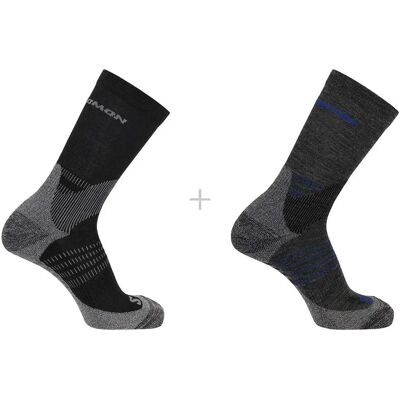 Salomon Calcetines Crew X Ultra Access 2 Pares Anthracite / Black EU 45-47 Salomon Calcetines Crew X Ultra Access 2 Pares Anthracite / Black EU 45-47