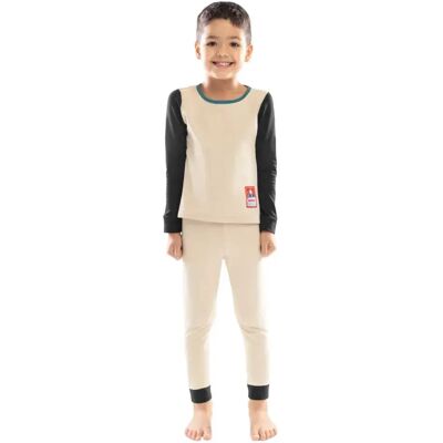 Siroko Conjunto De Capa Base De Manga Larga Splat Beige / Black 7-8 Años Siroko Conjunto De Capa Base De Manga Larga Splat Beige / Black 7-8 Años