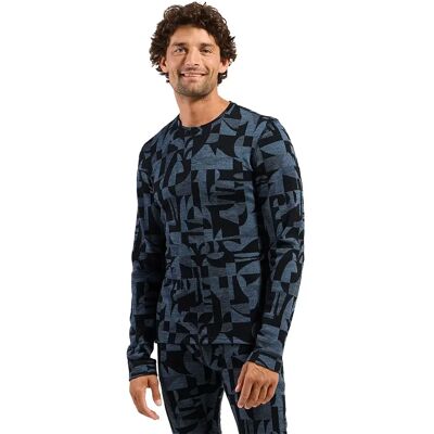 Odlo Camiseta Interior De Manga Larga 112152 Merino Heritage Provincial Blue-Black 2XL Odlo Camiseta Interior De Manga Larga 112152 Merino Heritage Provincial Blue-Black 2XL