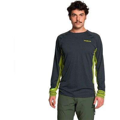 Trangoworld Camiseta De Manga Larga Rimont Anthracite / Green L Trangoworld Camiseta De Manga Larga Rimont Anthracite / Green L