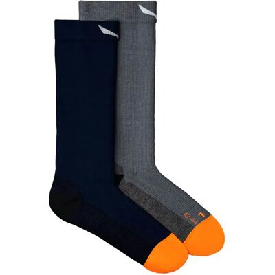 Salewa Calcetines Crew Mountain Trainer Merino Navy Blazer / Grey Melange / Fluo Orange EU 42-44 Salewa Calcetines Crew Mountain Trainer Merino Navy Blazer / Grey Melange / Fluo Orange EU 42-44