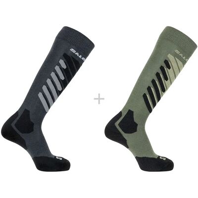 Salomon Calcetines S/access 2 Unidades Anthracite / Deep Lichen Green EU 36-38 Salomon Calcetines S/access 2 Unidades Anthracite / Deep Lichen Green EU 36-38