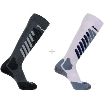 Salomon Calcetines S/access 2 Unidades Anthracite / Sweet Lavender EU 36-38 Salomon Calcetines S/access 2 Unidades Anthracite / Sweet Lavender EU 36-38