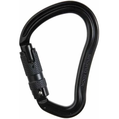 SINGING ROCK Hector Triple Lock - Mosquetón negro HMS, versátil, grande SINGING ROCK Hector Triple Lock - Mosquetón negro HMS, versátil, grande