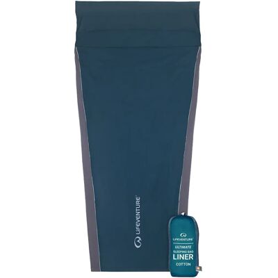 Lifeventure Saco De Dormir Cotton Liner Ultimate-mummy Sky Blue 220 cm Lifeventure Saco De Dormir Cotton Liner Ultimate-mummy Sky Blue 220 cm