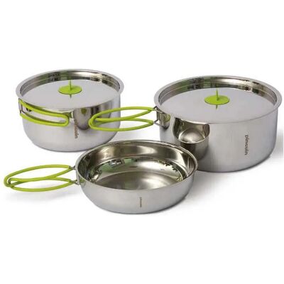 Juego de utensilios de cocina de acero inoxidable Pinguin Duo Steel S - Camping y exterior Juego de utensilios de cocina de acero inoxidable Pinguin Duo Steel S - Camping y exterior
