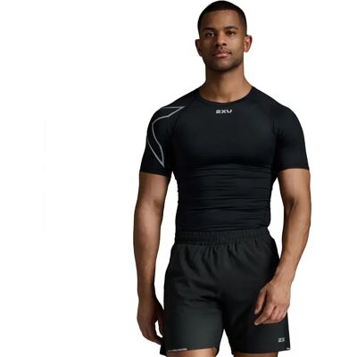 2xu Camiseta De Manga Corta Core Compression Black / Silver M 2xu Camiseta De Manga Corta Core Compression Black / Silver M