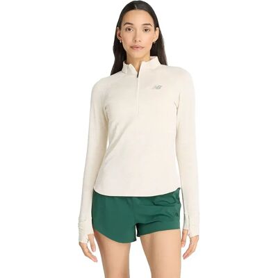 NEW BALANCE Camiseta de Deporte Beige Heat Grid Half Zip NEW BALANCE Camiseta de Deporte Beige Heat Grid Half Zip