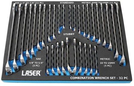 Bandeja modular de 32 llaves combinadas. métricas e imperiales Bandeja modular de 32 llaves combinadas. métricas e imperiales