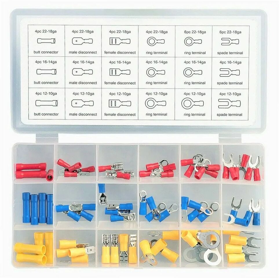 Toolzone Surtido con 76 terminales aislados - Ø 0.64 - 3.2 mm.