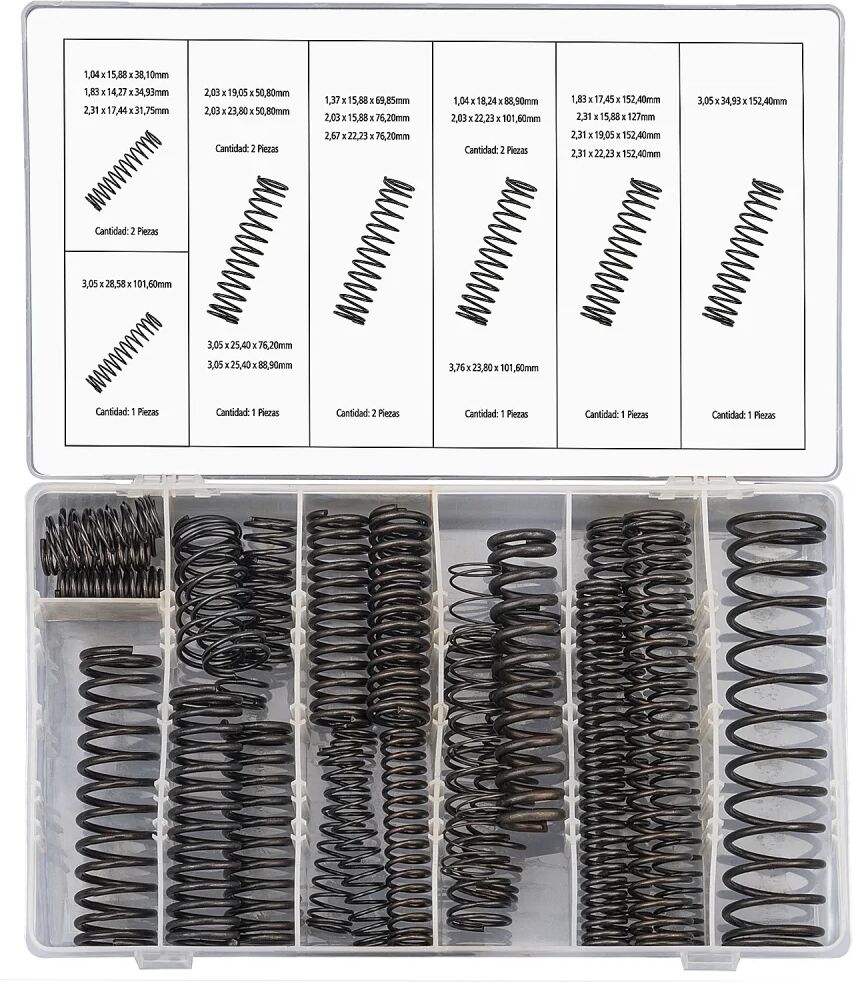 Toolzone Surtido de muelles de compresión grandes. 29 Piezas