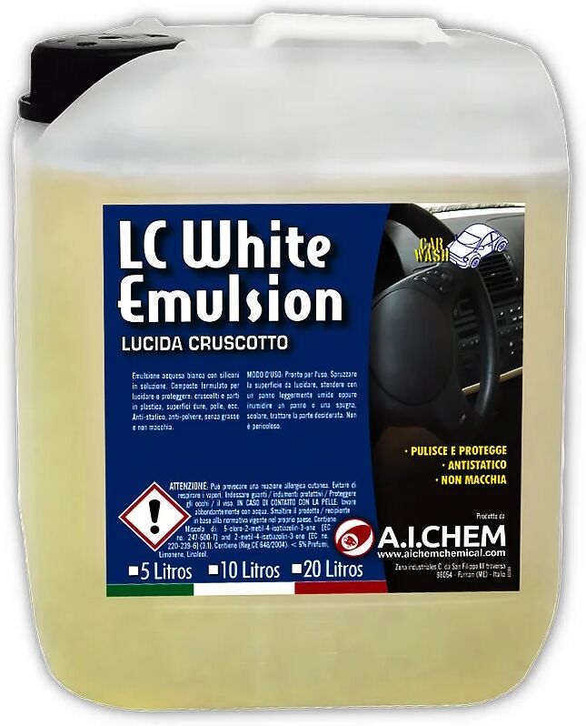 Aichem Protector y Abrillantador para Salpicaderos. White Emulsion 5L