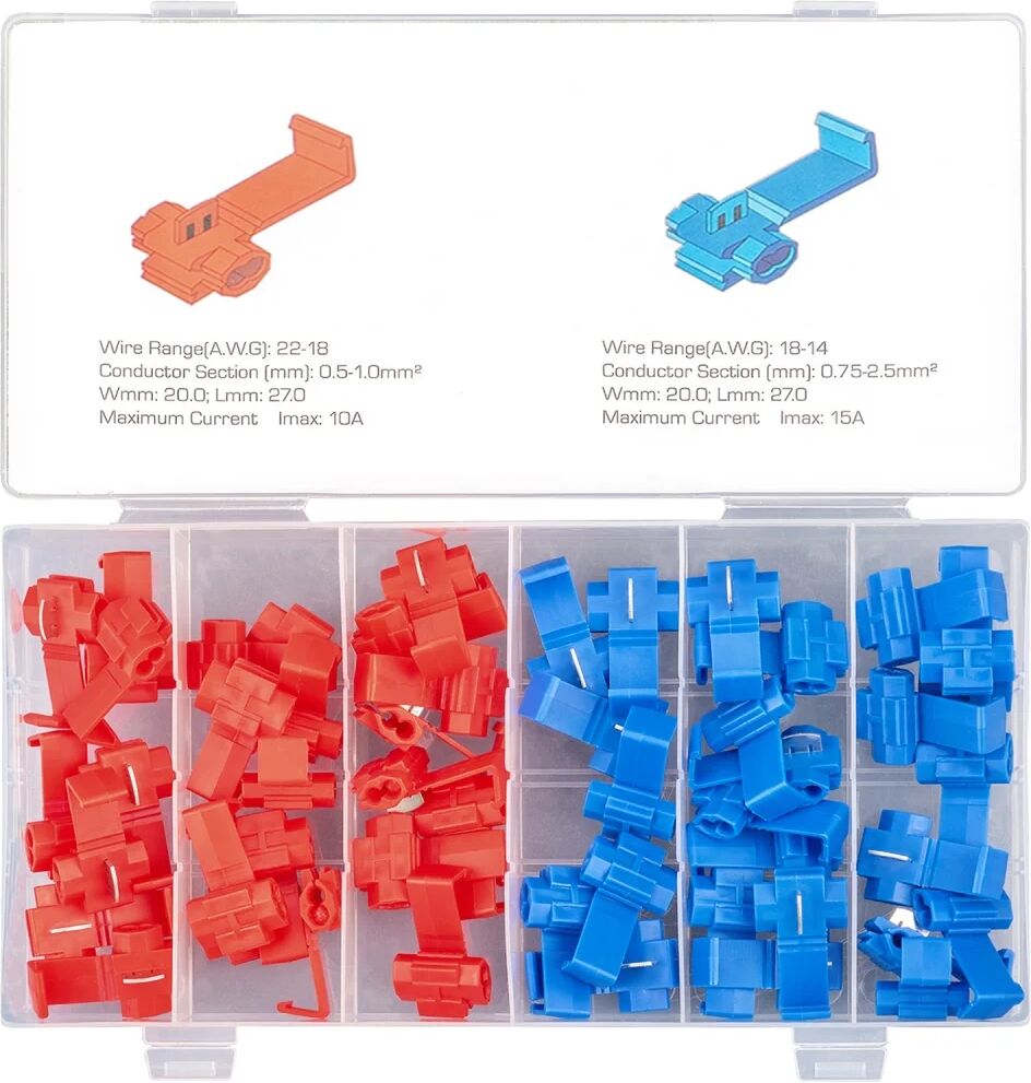 Asta Conectores eléctricos de empalme rápido. Surtido de 50 Piezas