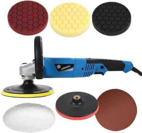 Lijadora pulidora coche 1200 w + 4 esponjas pulidoras ø150 mm Lijadora pulidora coche 1200 w + 4 esponjas pulidoras ø150 mm