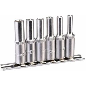 LASER Vasos torx hembra largos 1/4”. Medidas pequeñas E4 a E10