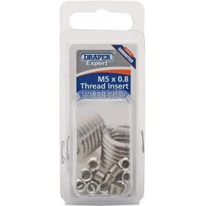 Draper 12 x Inserto M5 x 0.8 de acero inoxidable para reparar roscas