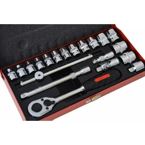 Toolzone Maletin de carraca, 3/8". 20 Piezas