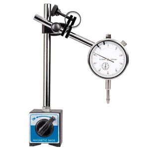 Toolzone Reloj comparador con soporte magnético. 0 - 10 mm. Lectura de 0.01 mm.
