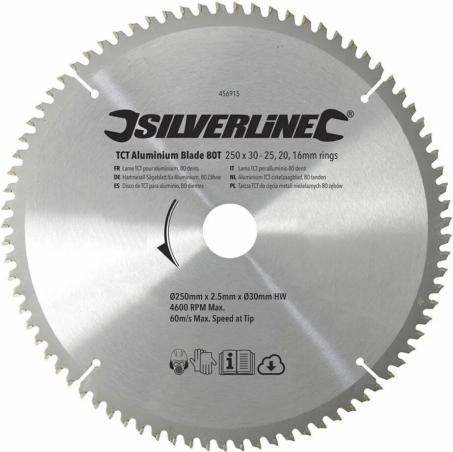 Silverline Disco de sierra circular para aluminio. Ø 250 mm