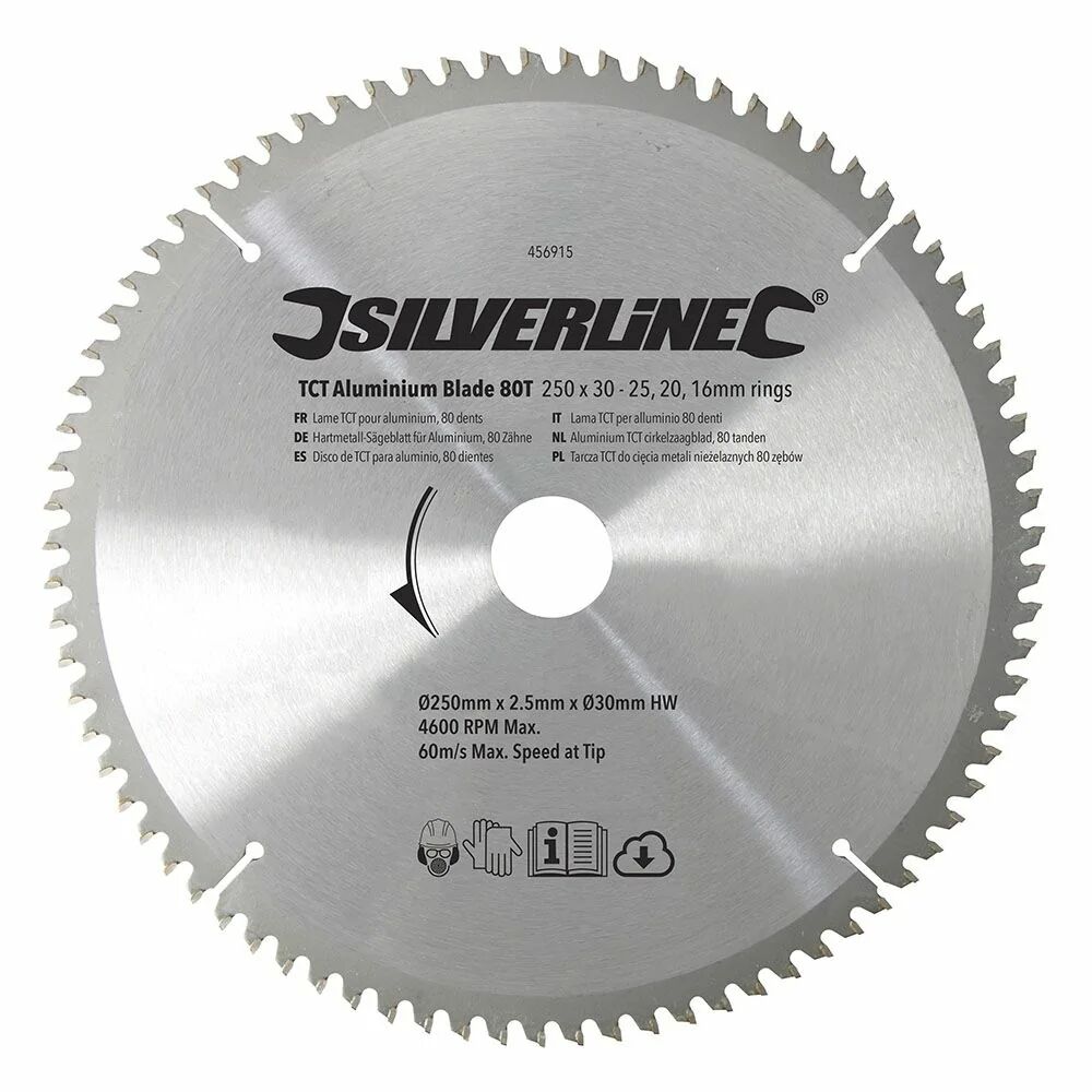 Silverline Disco de sierra circular para aluminio. Ø 250 mm