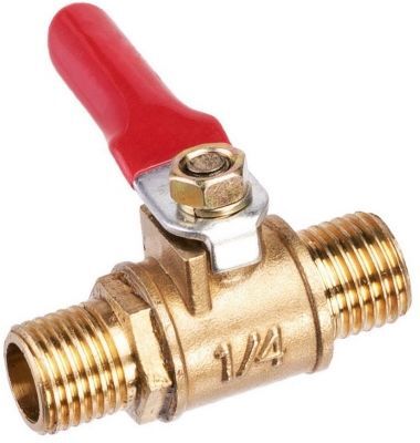 Llave de paso con doble rosca macho. 1/4" bsp Llave de paso con doble rosca macho. 1/4" bsp