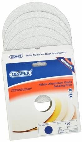 5 discos de lijado autoadhesivos 150 mm. óxido de aluminio blanco 5 discos de lijado autoadhesivos 150 mm. óxido de aluminio blanco