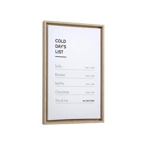 Cuadro Annelise de madera cold day's list 50 x 30 cm