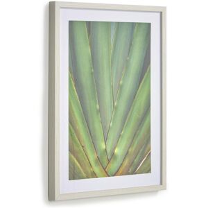 Cuadro Lyn de madera blanco aloe vera verde 50 x 70 cm