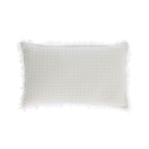 Funda de cojín Shallow 100% algodón blanco 30 x 50 cm
