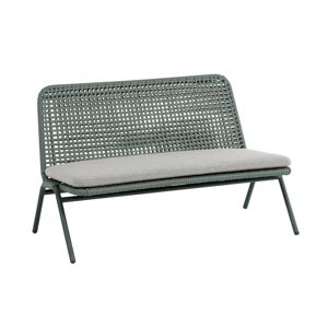 Sofá Wivina 2 plazas de mimbre sintético y acero galvanizado acabado verde 120 cm