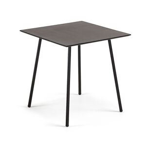 Mesa Mathis fibra de cemento con patas de acero acabado negro 75 x 75 cm