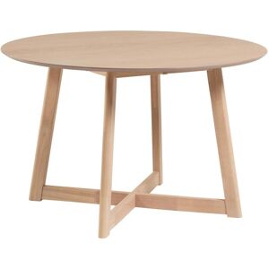 Mesa extensible redonda Maryse 70 (120) x 75 cm chapa de roble patas madera maciza caucho