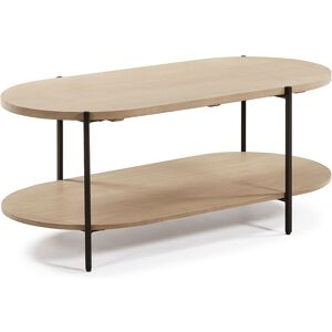 Mesa de centro Palmia 110 x 55 cm madera maciza de mango patas acero acabado negro