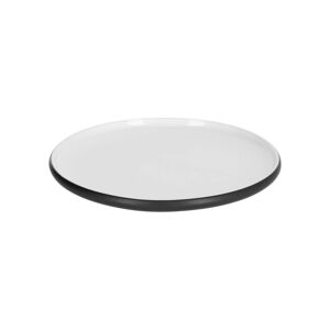 Plato plano Sadashi de porcelana blanco y negro