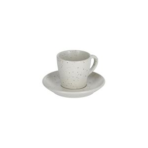 Taza de café con plato Aratani de cerámica gris claro