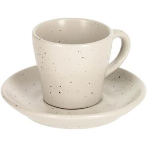 Taza de café con plato Aratani de cerámica blanco