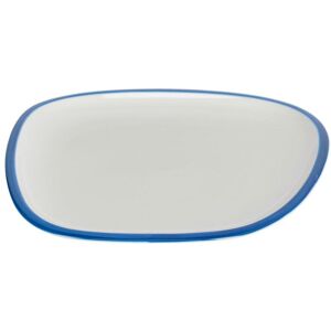 Plato plano Odalin de porcelana blanco y azul