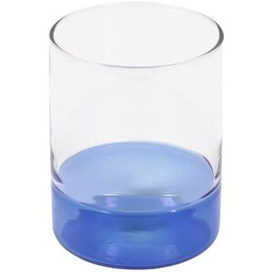 Vaso Dorana vidrio transparente y azul