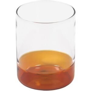 Vaso Dorana vidrio transparente y naranja