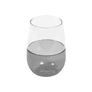 Vaso grande Inelia de vidrio transparente y gris