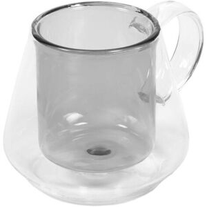 Taza pequeño Kimey de vidrio transparente y gris