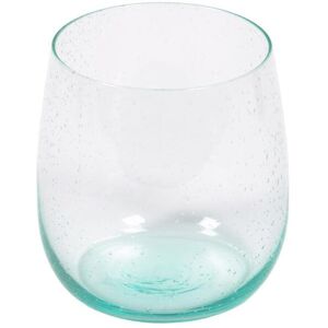 Vaso Hanie cristal transparente y azul